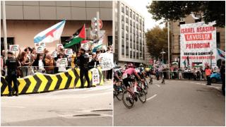 Las protestas obligan a finalizar la etapa de La Vuelta 8 kilómetros antes de la meta en Mos (Pontevedra)