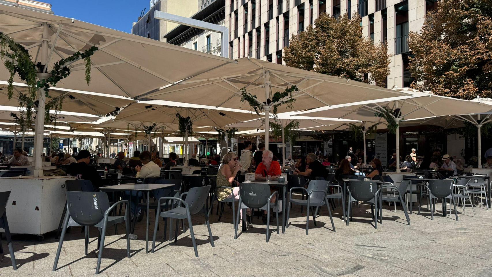 Una terraza en Plaza de España