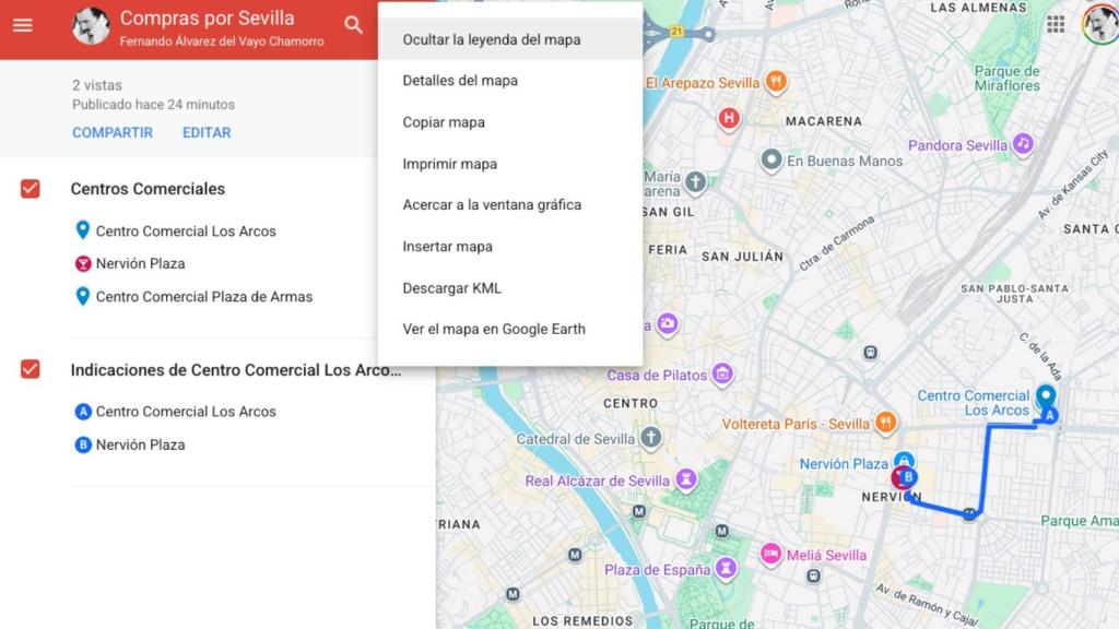 Mapa creado en My Maps