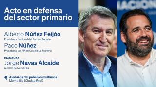 Feijóo participará el próximo domingo en un acto en defensa del sector primario en Membrilla (Ciudad Real)