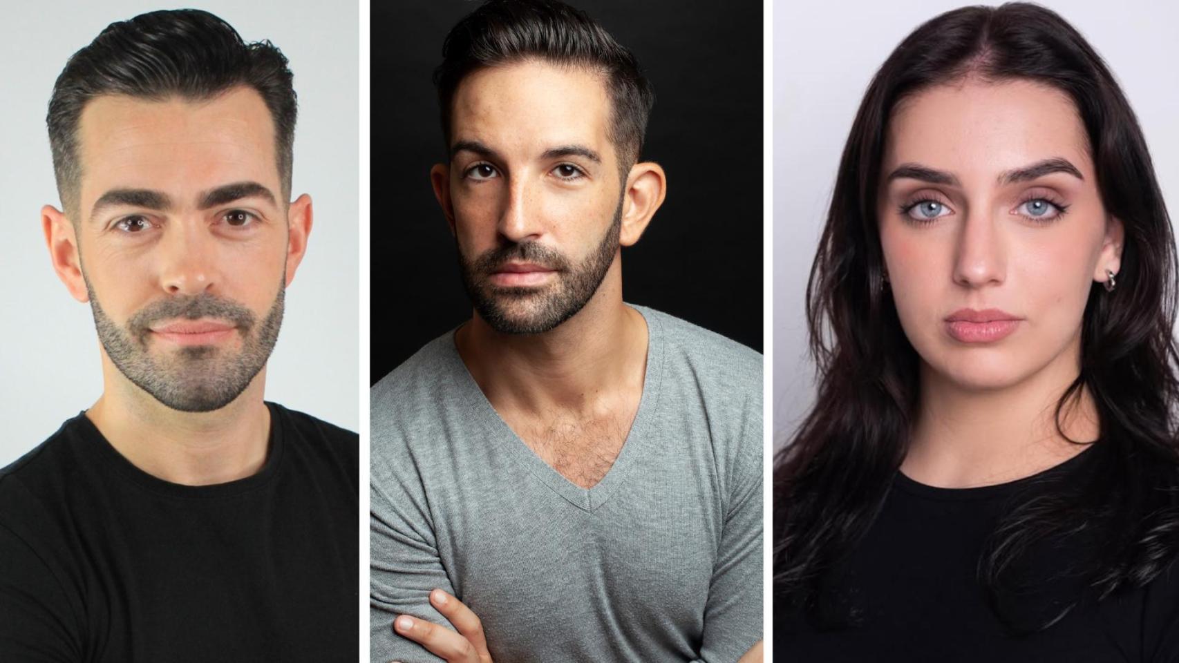 Un montaje con las imágenes de los tres actores.