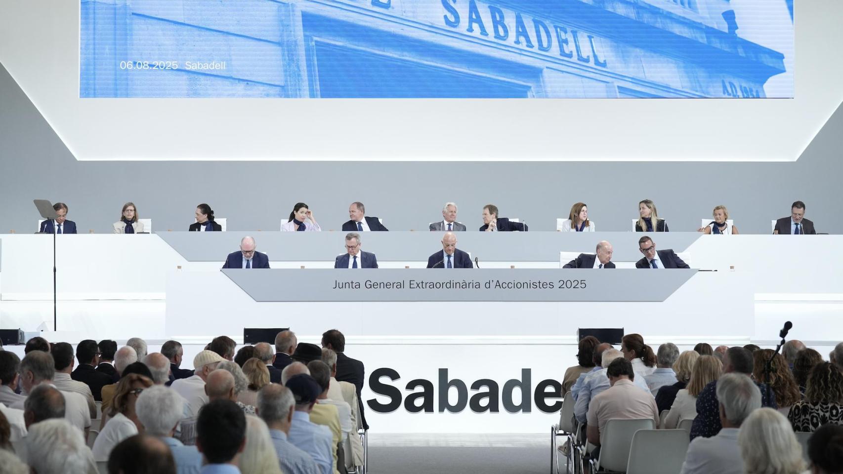 Junta general extraordinaria de accionistas de Banco Sabadell, el pasado 6 de agosto.