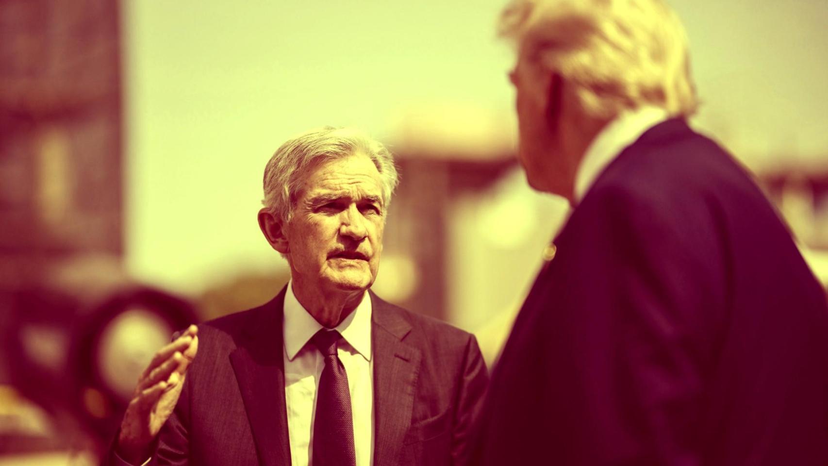 Jerome Powell, presidente de la Fed, y Donald Trump, presidente de EEUU, en una imagen de archivo.