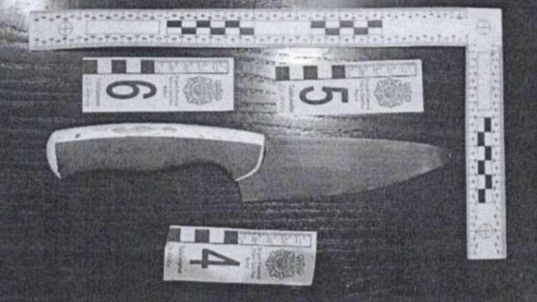 El cuchillo con el que Iris apuñaló a Miller.