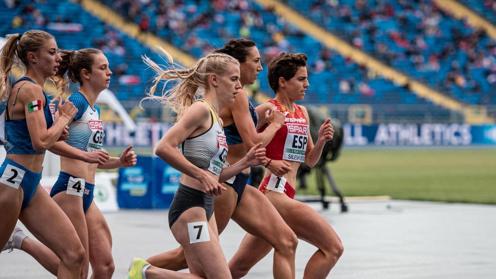 Imagen de archivo de una prueba de atletismo internacional en categoría femenina
