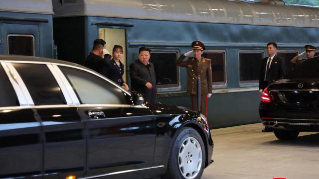 Kim Jong-un llega a Pionyang desde China el 5 de septiembre de 2025.