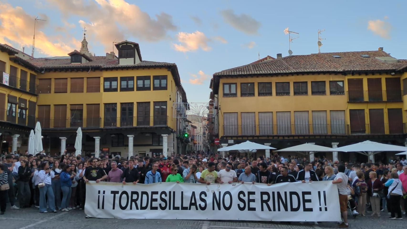Momento de la manifestación celebrada este miércoles en Tordesillas