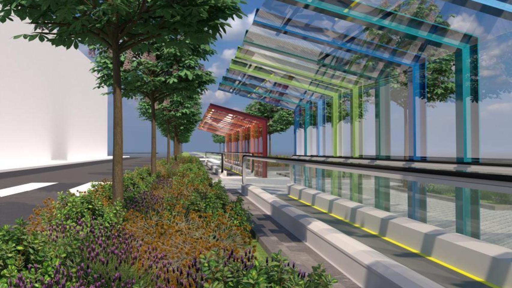 Infografía de las nuevas rampas de Gran Vía