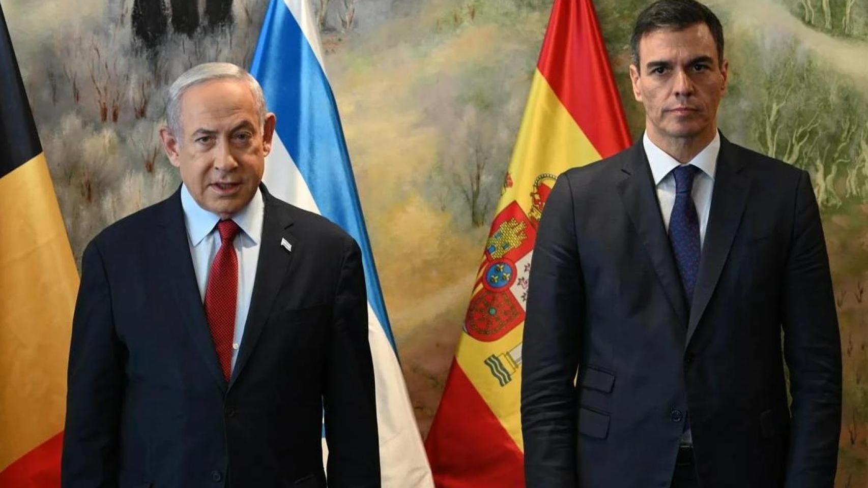 Benjamin Netanyahu y Pedro Sánchez, durante la visita a Israel del presidente del Gobierno en noviembre de 2023.