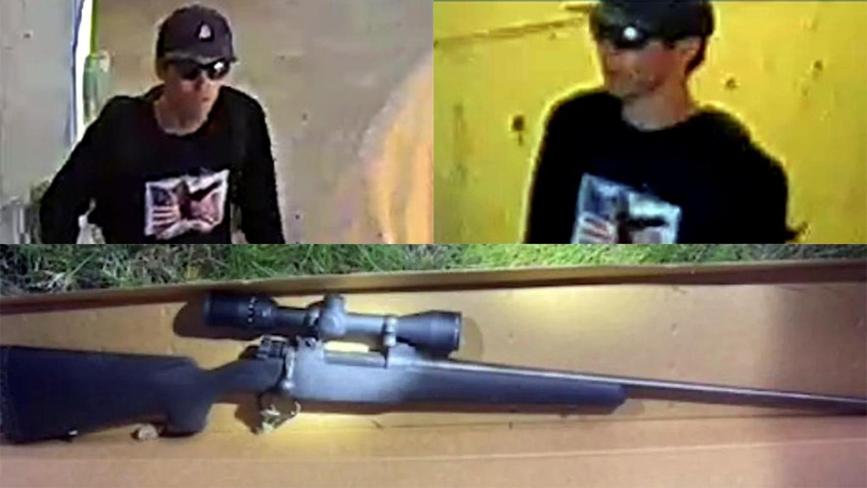 Imágenes del sospechoso del asesinato de Charlie Kirk facilitadas por el FBI.