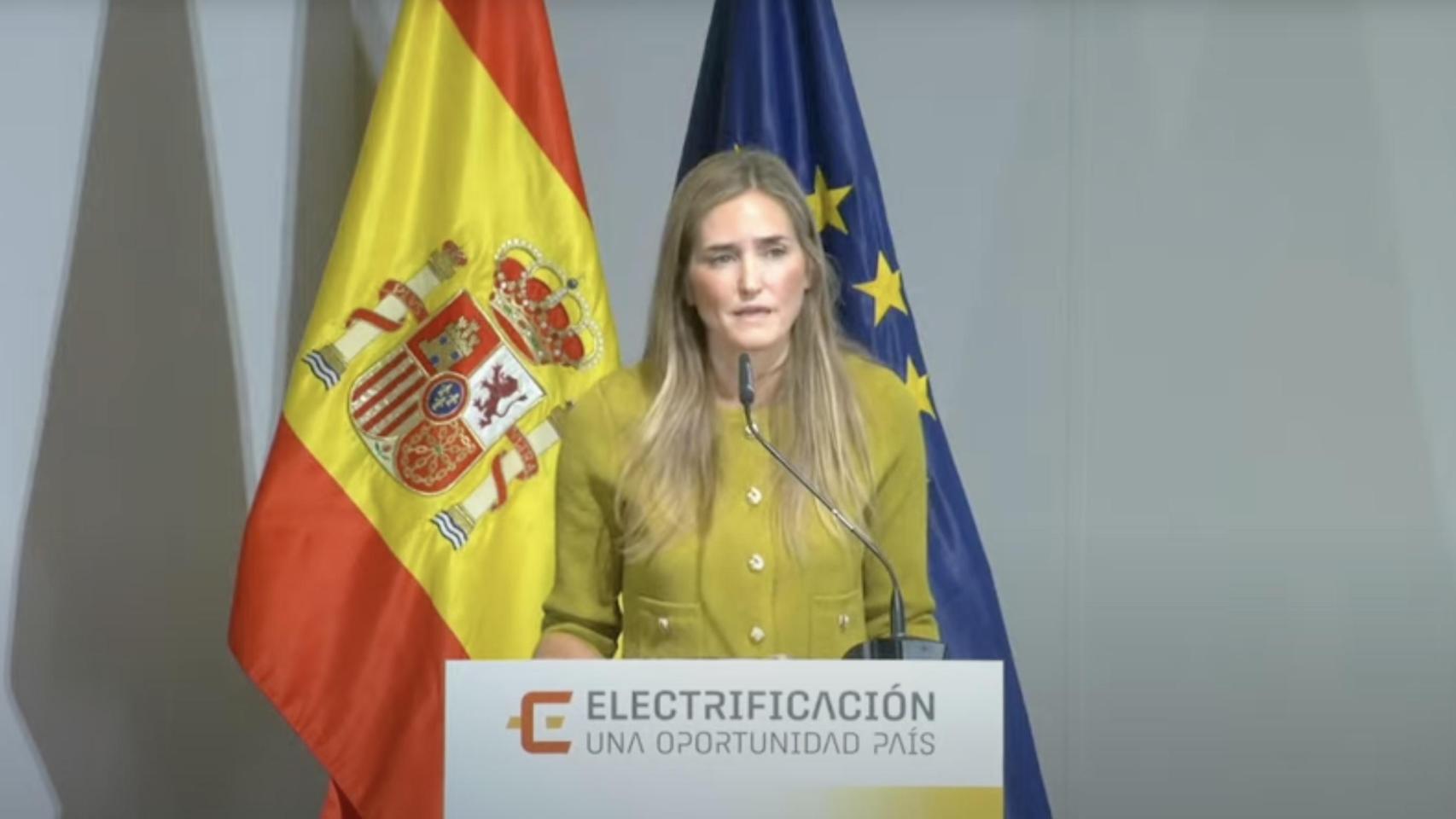 Sara Aagesen, vicepresidenta tercera y ministra para la Transición Ecológica, presentando las líneas generales de la Planificación Eléctrica 2030