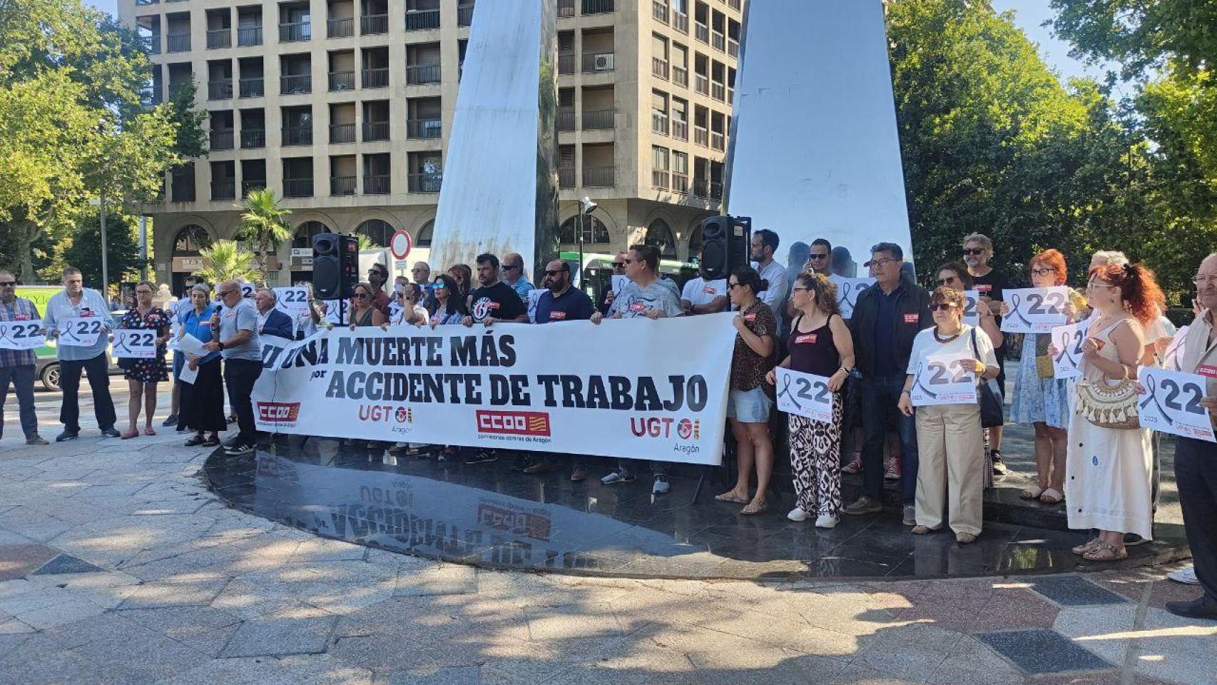 Manifestación contra la siniestralidad laboral en Zaragoza