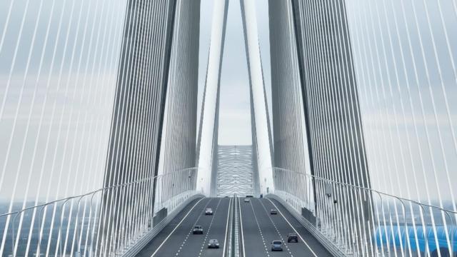 El puente de Changtai el día de su inauguración