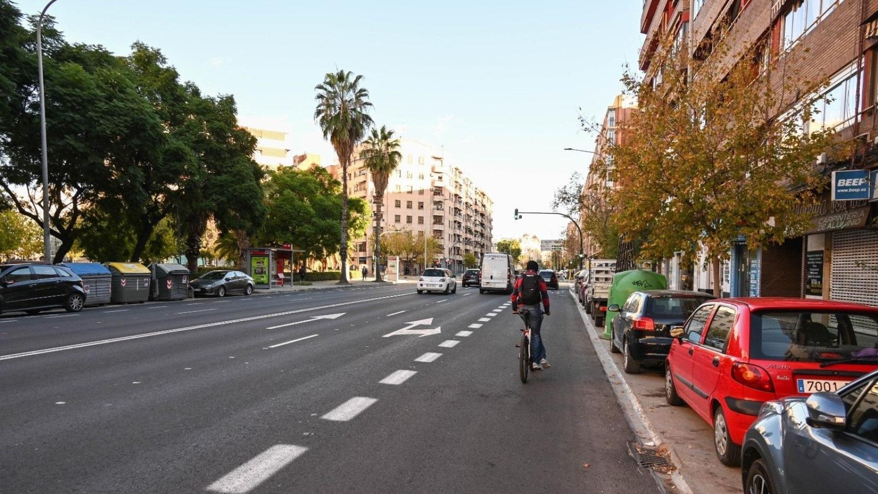 Carril bici en Valencia. Ayuntamiento de Valencia