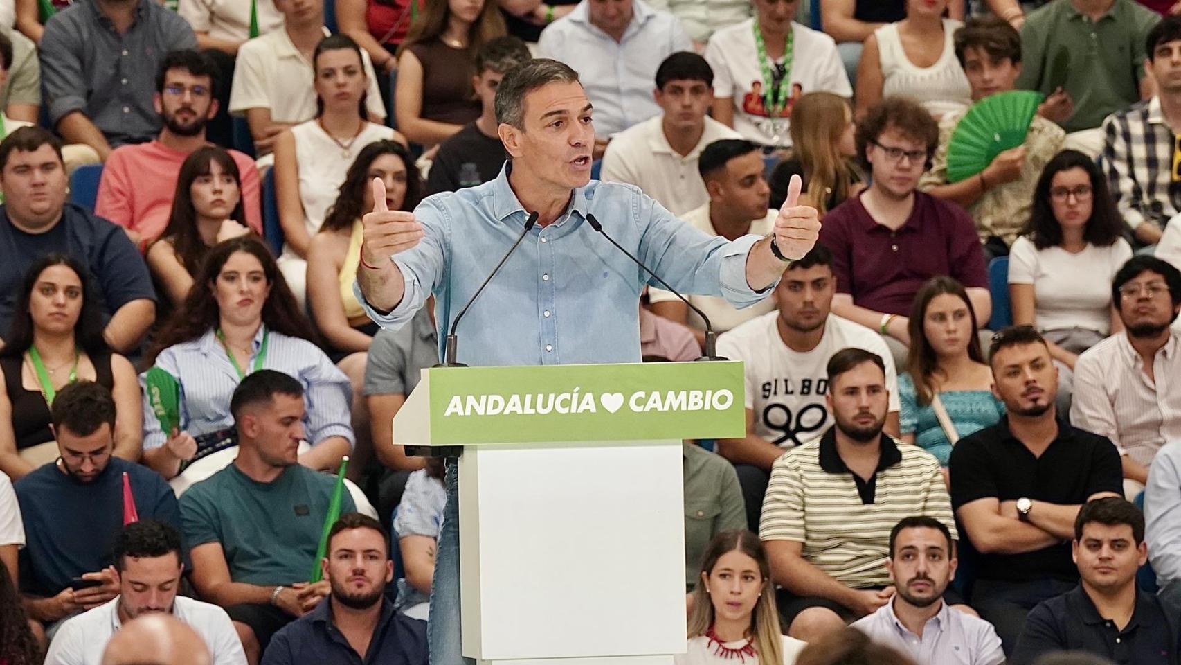 Pedro Sánchez, este domingo en Málaga.