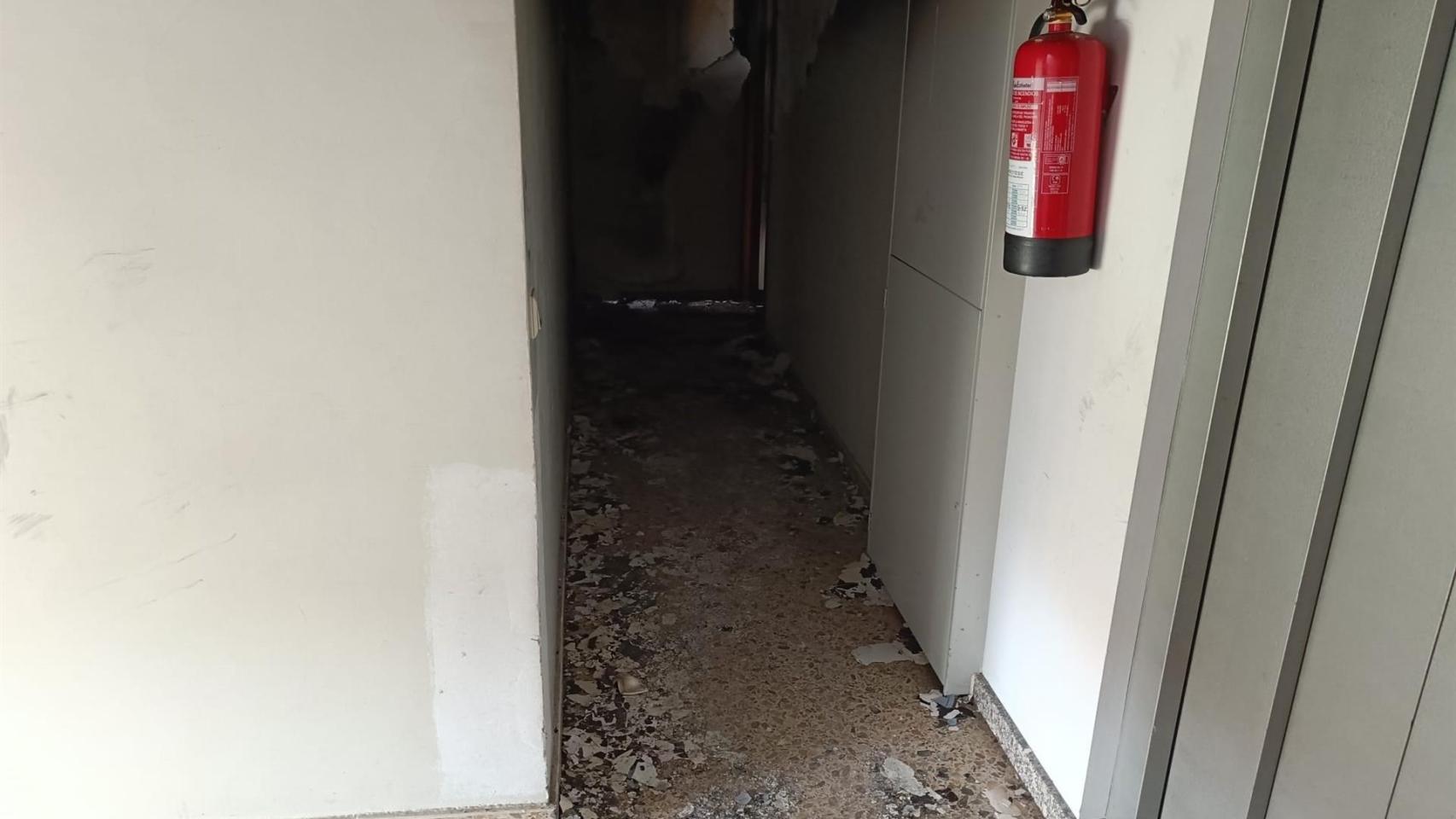 Incendio en un edificio en Santiago de Compostela