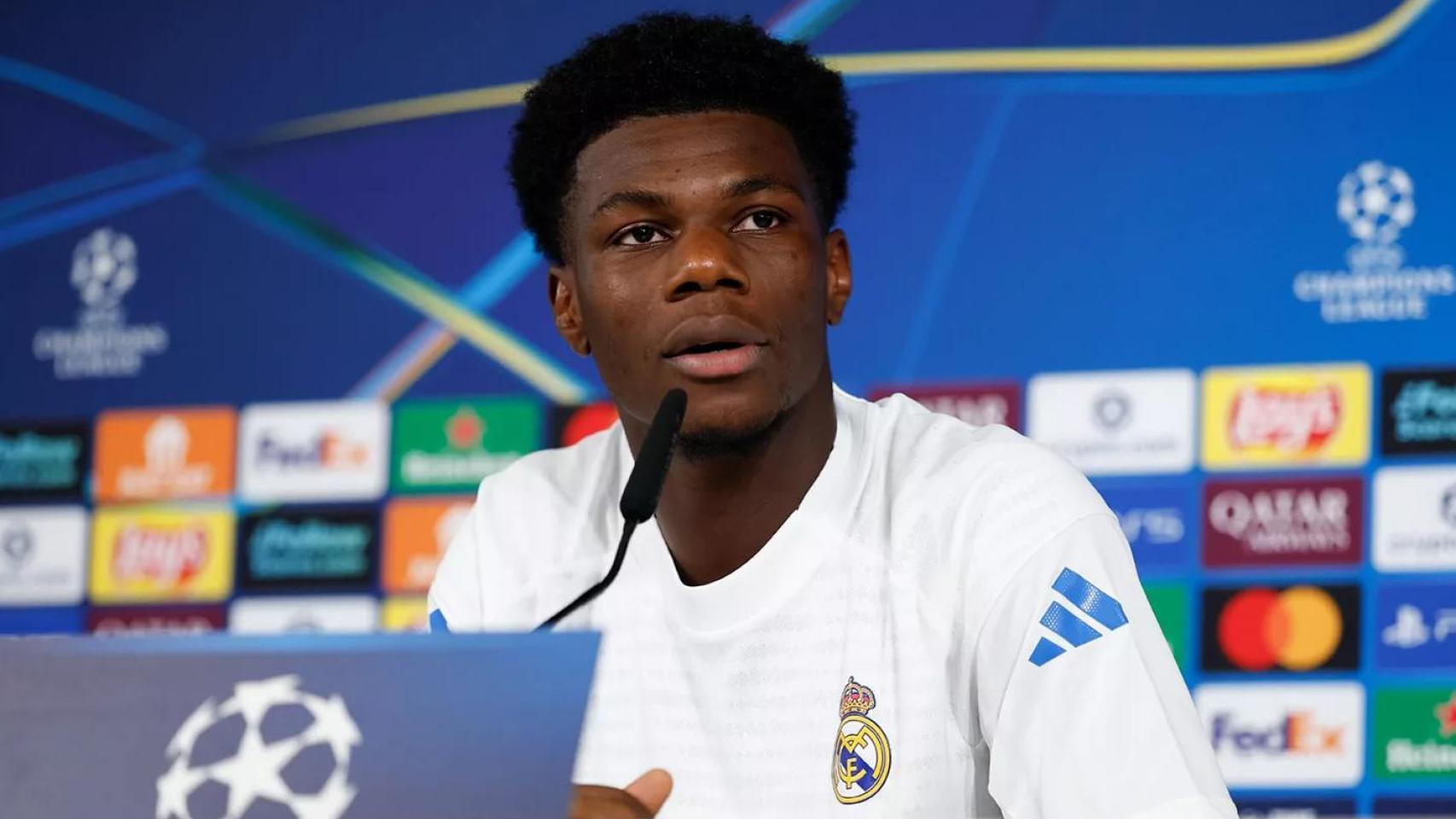 Tchouaméni, en la rueda de prensa previa al partido de Champions contra el Marsella.