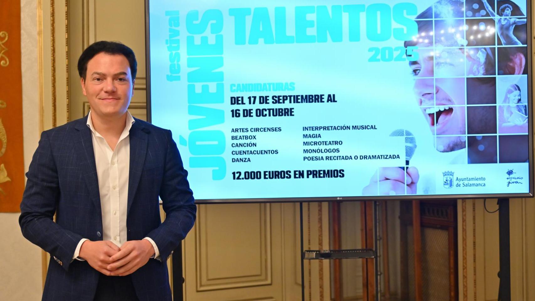 El concejal de Juventud, Pedro Martínez, presenta el VII Festival de Jóvenes Talentos de Salamanca