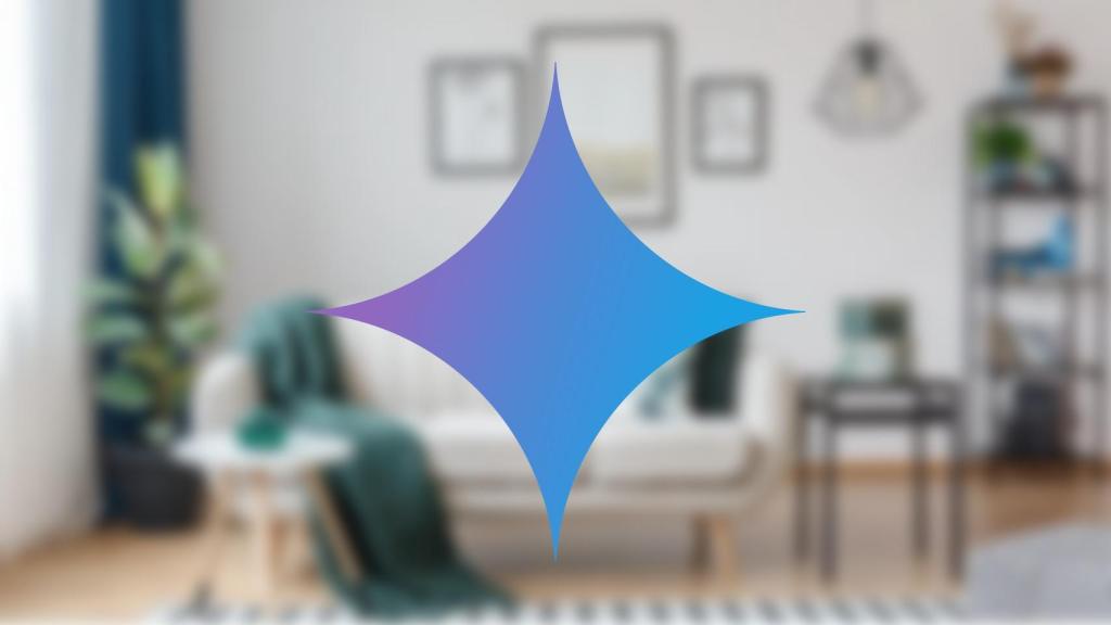 Logo de Gemini sobre una foto de un salón