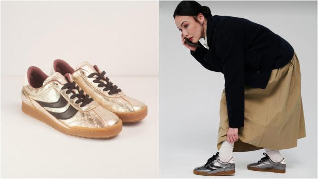 Mujer con sneakers de Macarena Shoes.