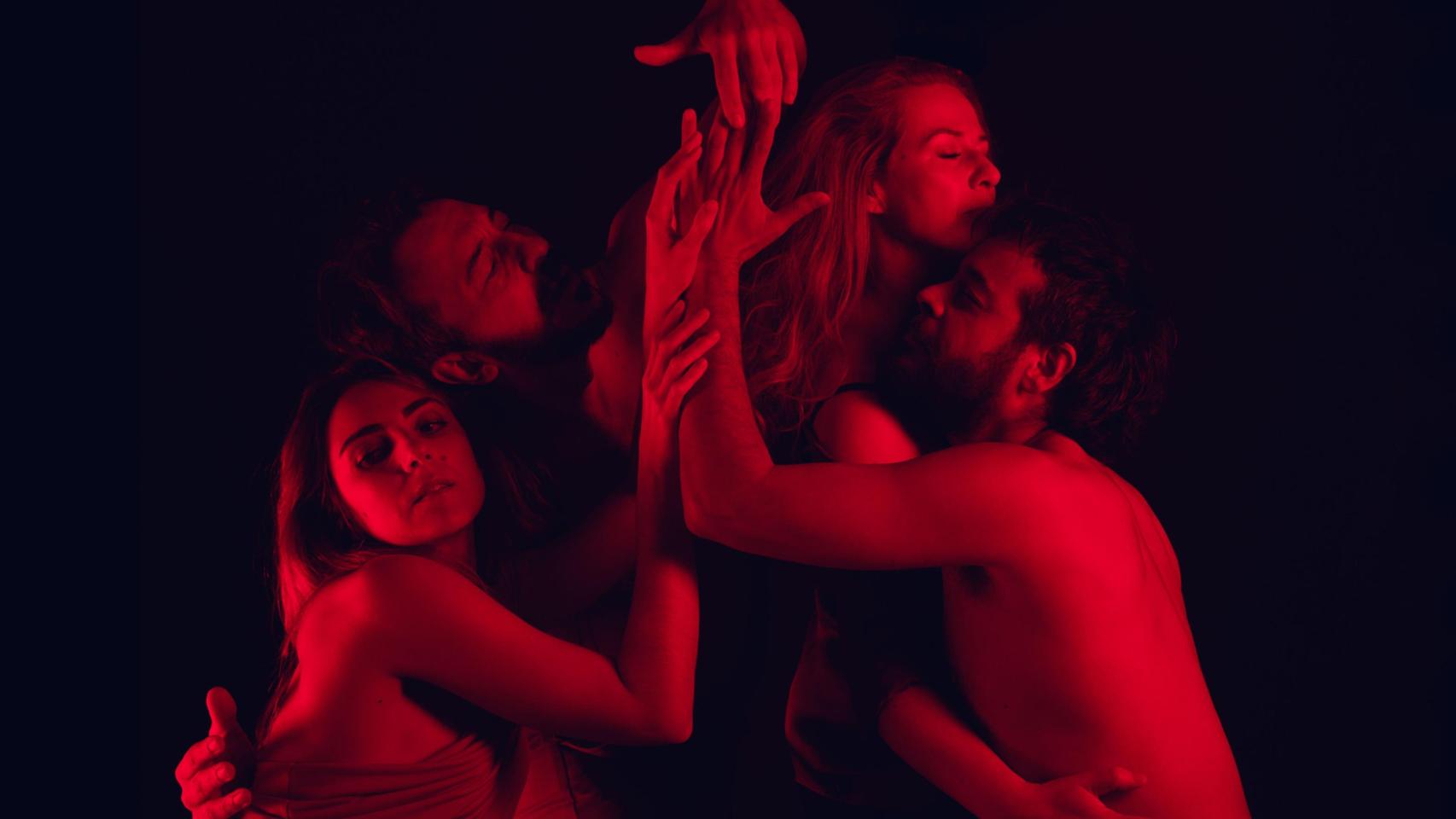 De izquierda a derecha, Los actores Isabel Pamo, Germán Torres, Lucía Quintana y Leonardo Ortizgris. Foto: Geraldine le Loutre