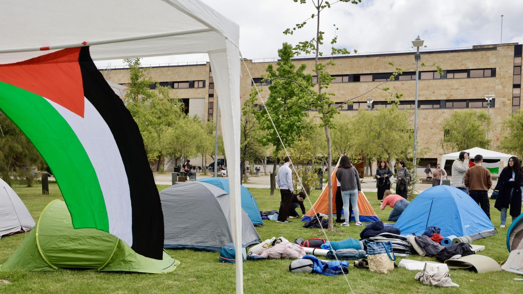 Imagen de archivo de una acampada en el campus Miguel de Unamuno de la universidad de Salamanca de estudiantes pro Palestina