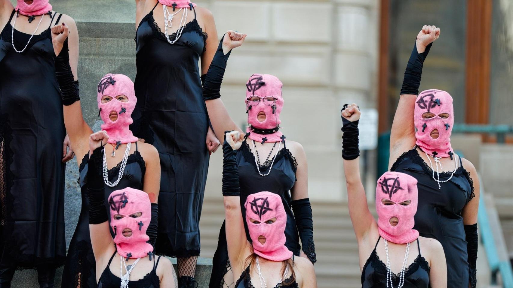 Las Pussy Riot durante la grabación de un videoclip en Indianápolis en 2023.