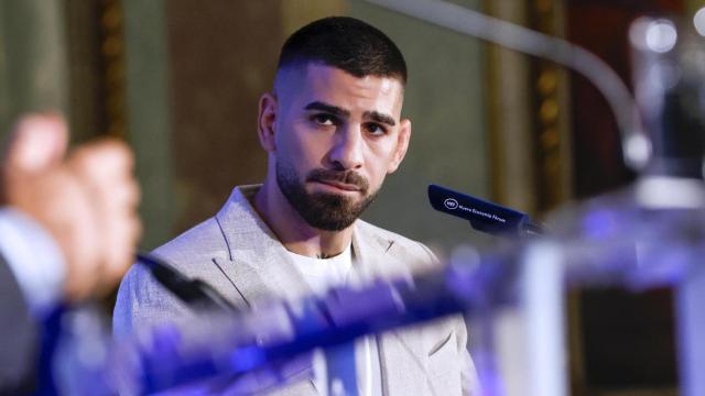 Ilia Topuria, en un desayuno informativo celebrado este martes en Madrid