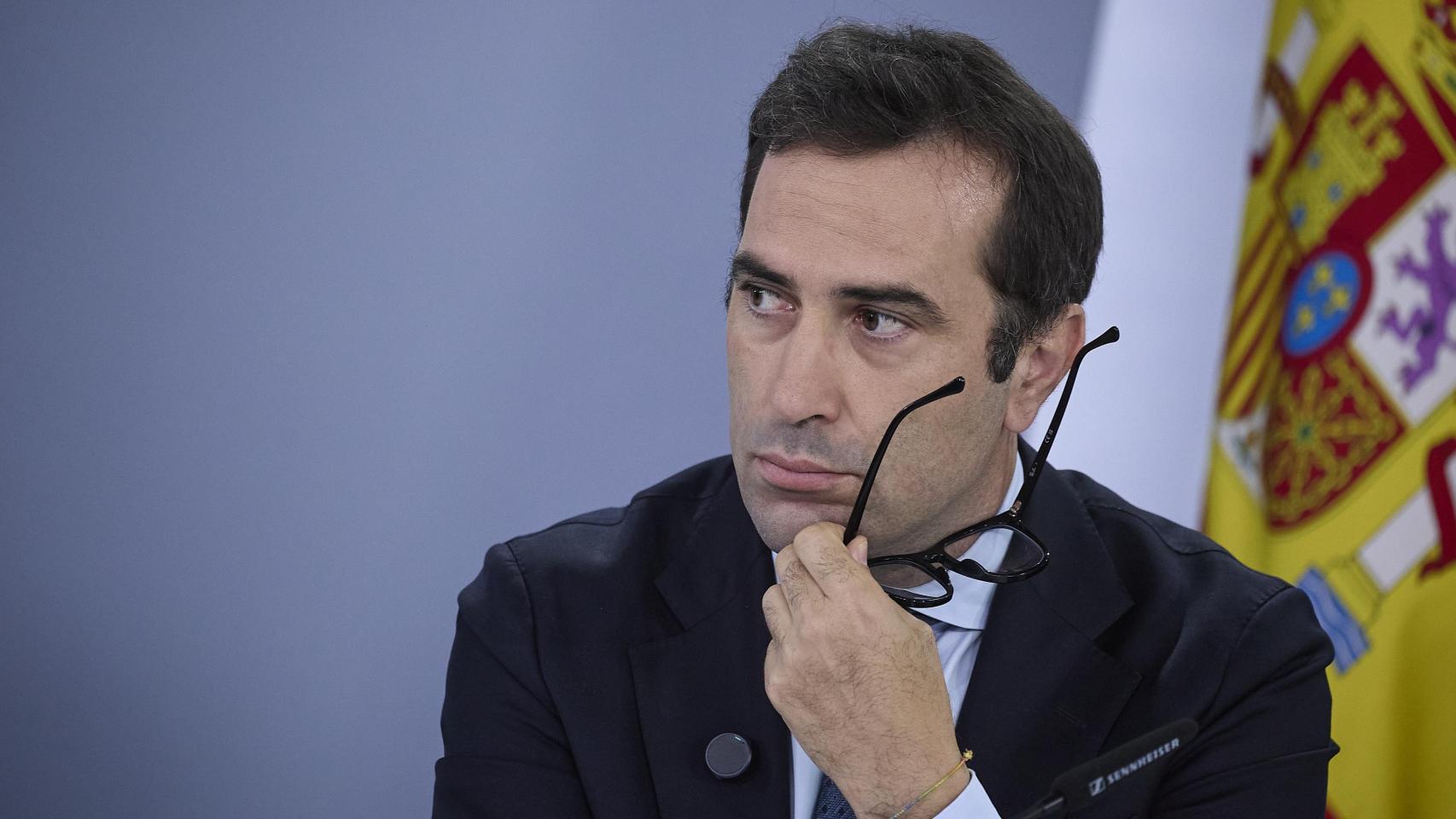 El ministro de Economía, Carlos Cuerpo, durante una rueda de prensa posterior a la reunión del Consejo de Ministros.