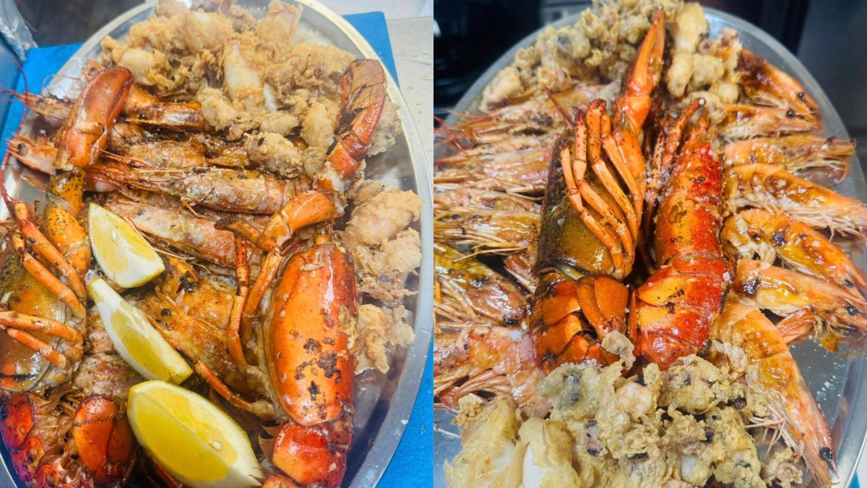 Imágenes de la mariscada del restaurante de Zaragoza.