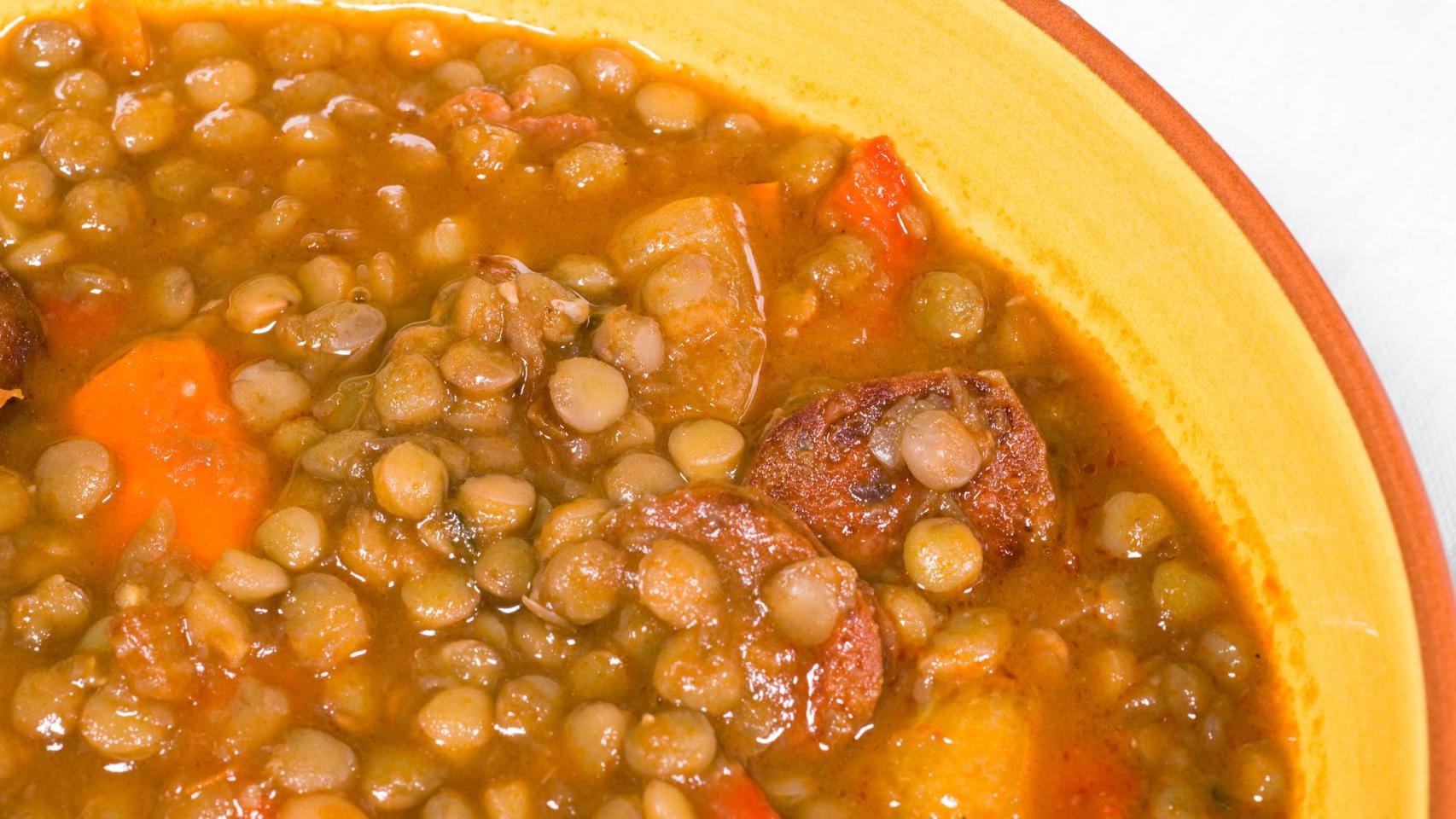 Un plato de lentejas.