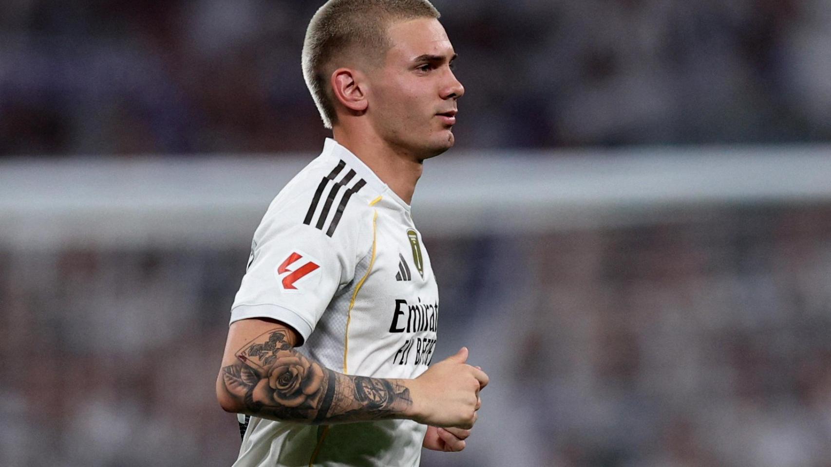 Franco Mastantuono, durante el partido ante Osasuna.