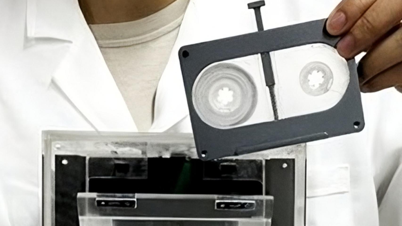 Imagen del dispositivo con cinta de ADN