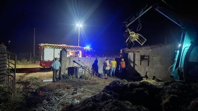 Incendio en una nave agrícola de Montamarta