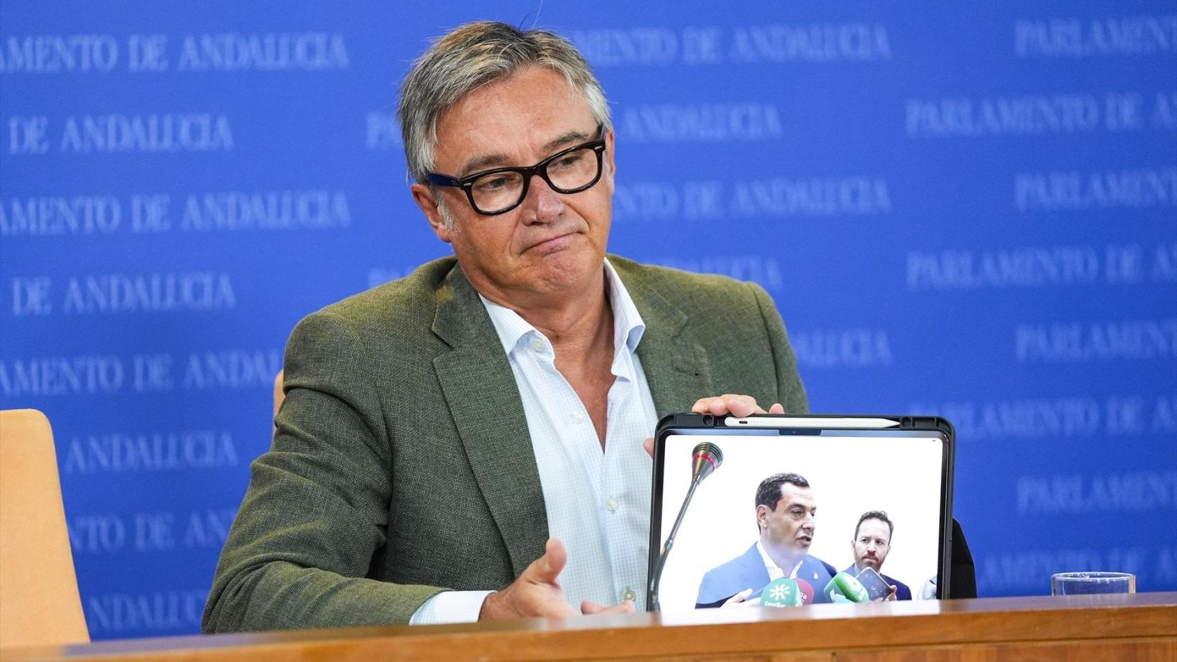 Manuel Gavira, portavoz de Vox, en el Parlamento de Andalucía.