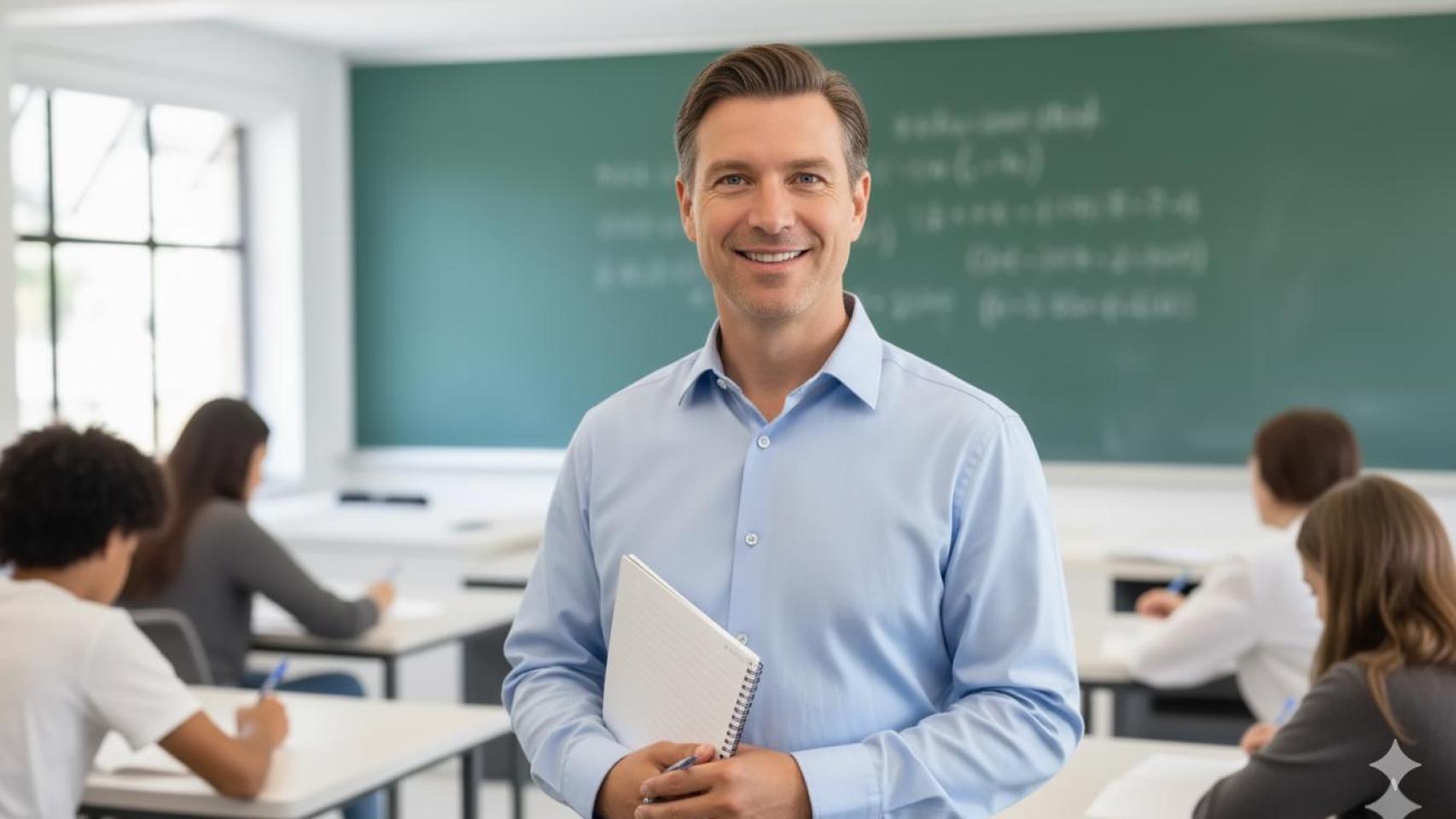 Imagen de un profesor generada con IA.