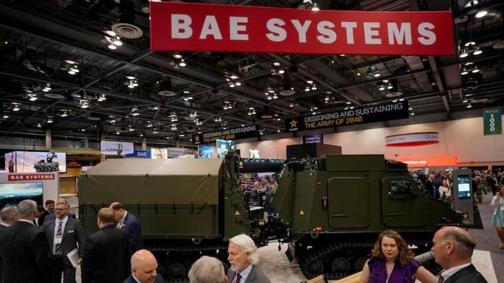 Stand de BAE Systems en una feria de defensa en Huntsville, Alabama, EEUU.