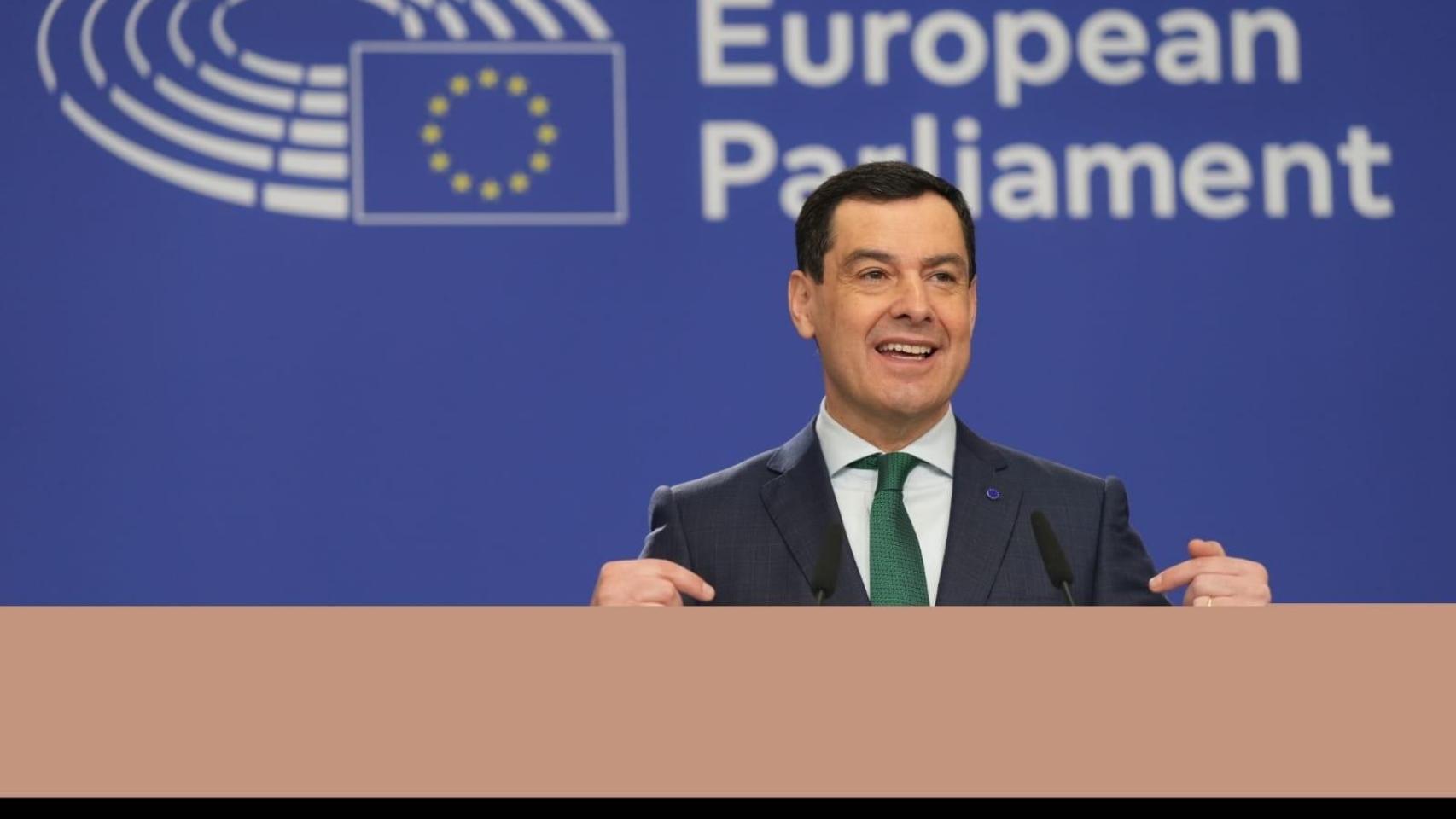 Juanma Moreno, en Bruselas, en una imagen de archivo.