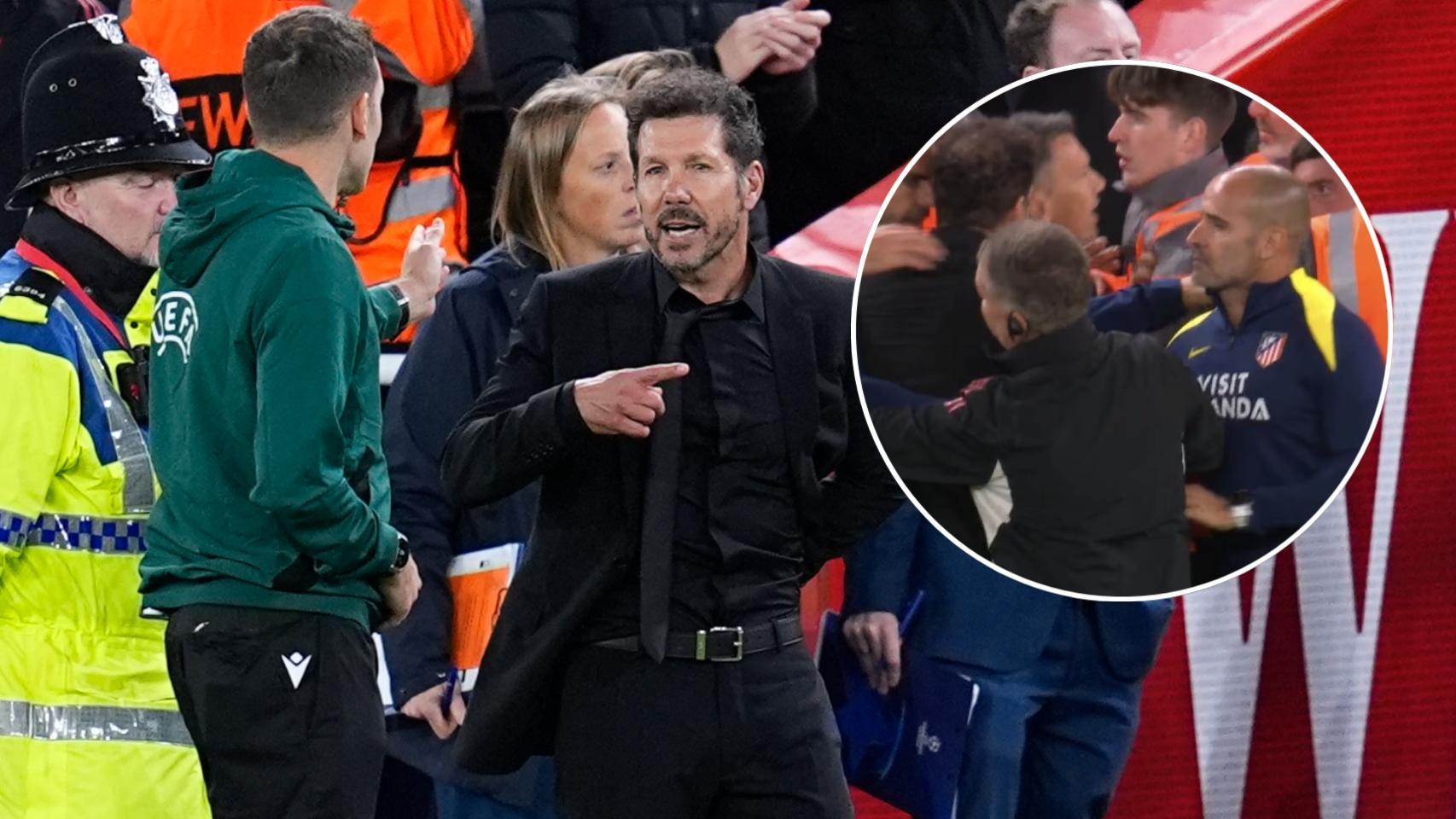 El incidente de Simeone en Anfield con un aficionado del Liverpool