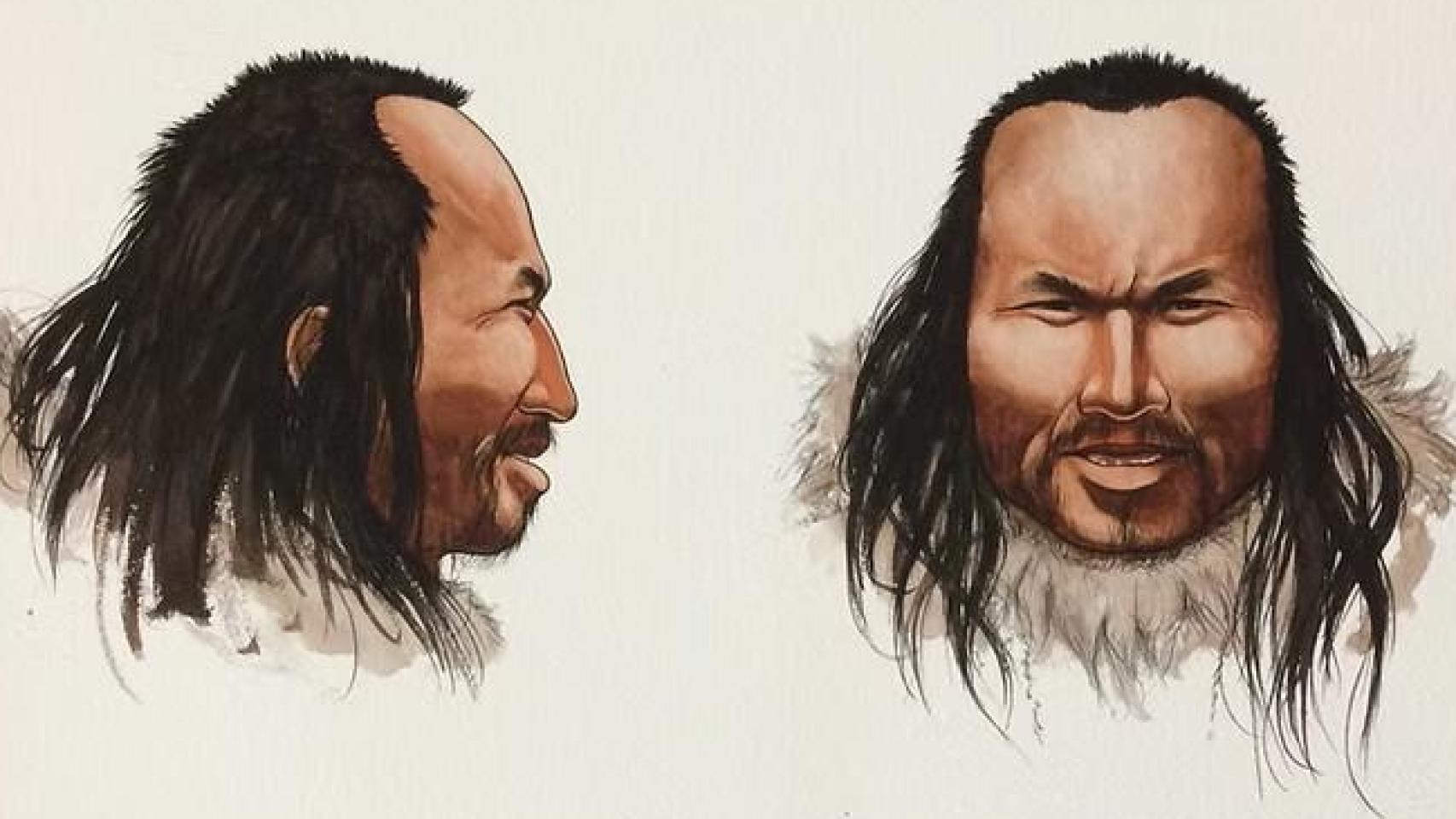 Reconstrucción del rostro de un individuo de la Cultura Saqqaq,  nombrado como Inuk, a partir de estudios genéticos con restos de cabello. Foto: Nutka Godfredtsen / Universidad de Copenhague
