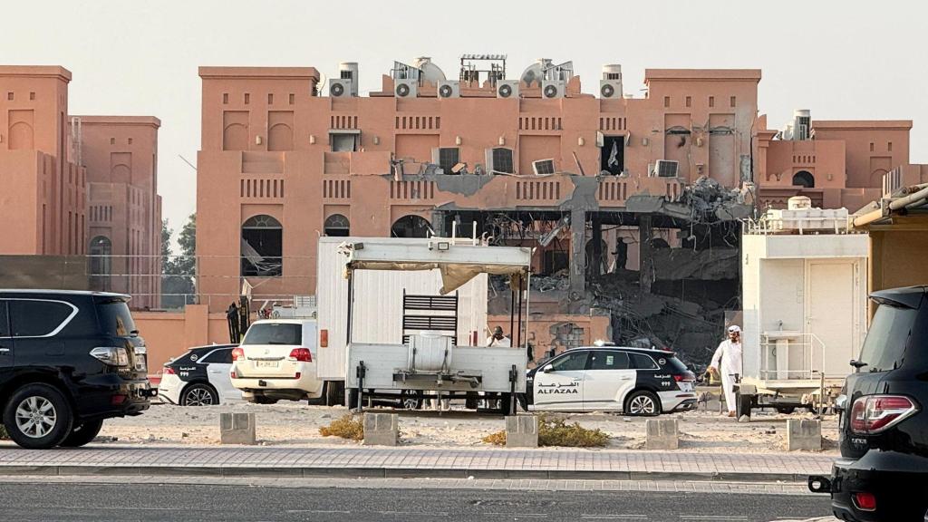 Estado en el que quedó el edificio de Doha tras el ataque israelí.
