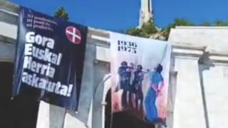 Sortu despliega en el Valle de los Caídos dos pancartas honrando a los etarras fusilados 'Txiki' y Otegui: "Ni pudisteis ni podréis"