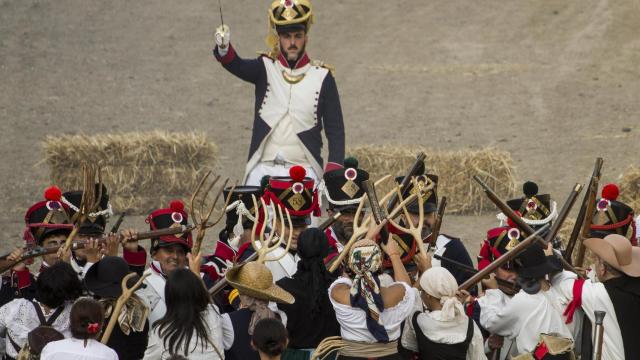 Imagen de los franceses en la Quema de Algarrobo.