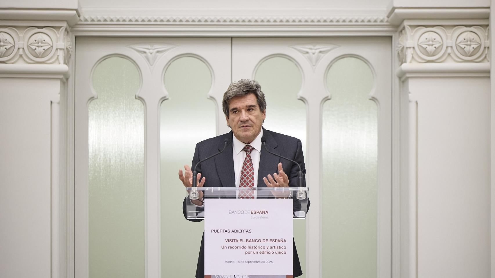José Luis Escrivá, gobernador del Banco de España, durante la presentación del programa de puertas abiertas de la institución.