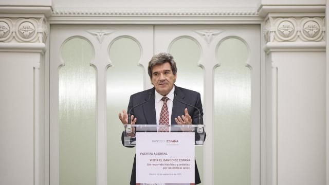 José Luis Escrivá, gobernador del Banco de España, durante la presentación del programa de puertas abiertas de la institución.