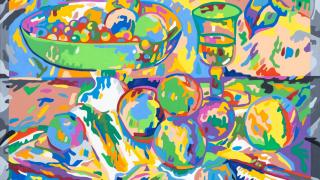 Alfredo Alcain, 'Cézanne pétit-point XLII', 1982 Foto:  María Meseguer / Alfredo Alcain, VEGAP, Madrid 2025