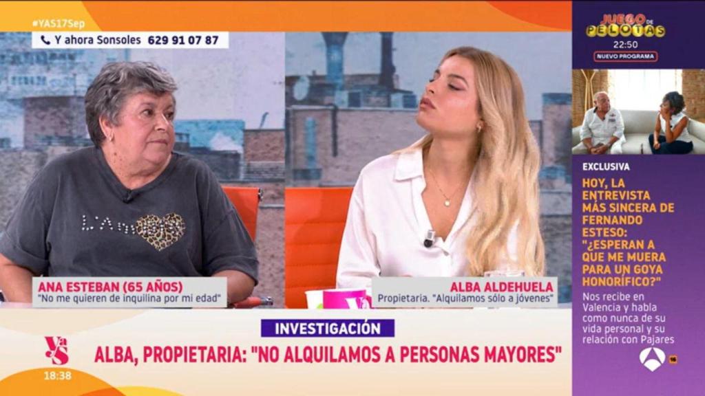 Ana Esteban, jubilada en búsqueda de vivienda, y Alba Aldehuela, propietaria.