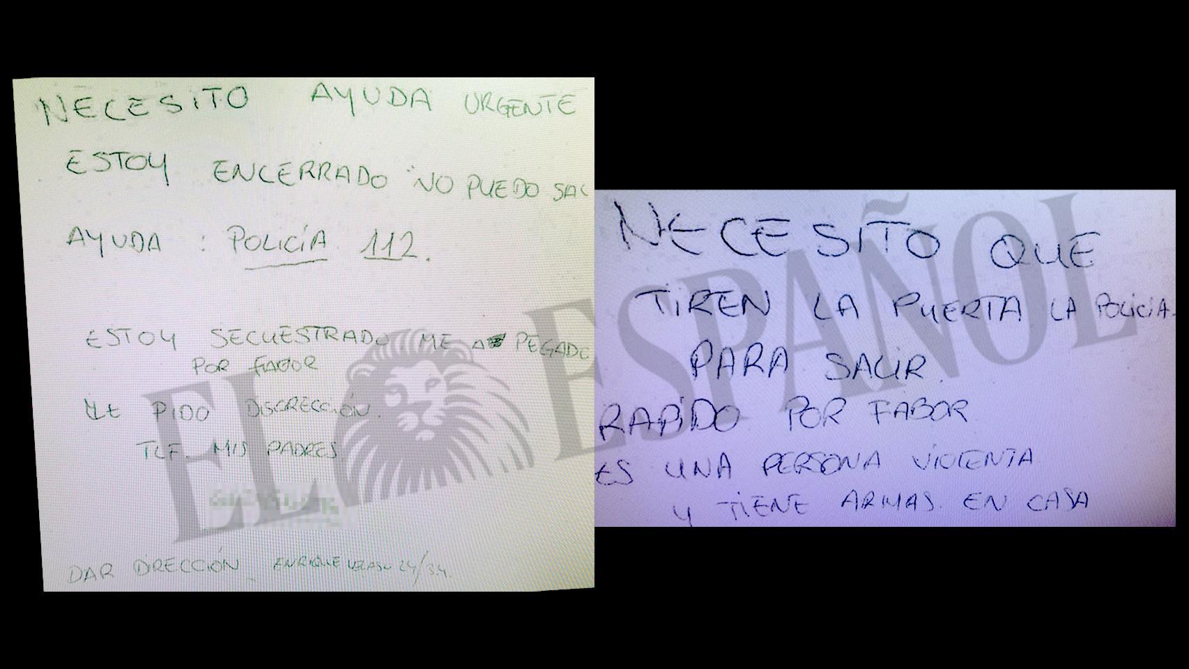 Los mensajes de la víctima.