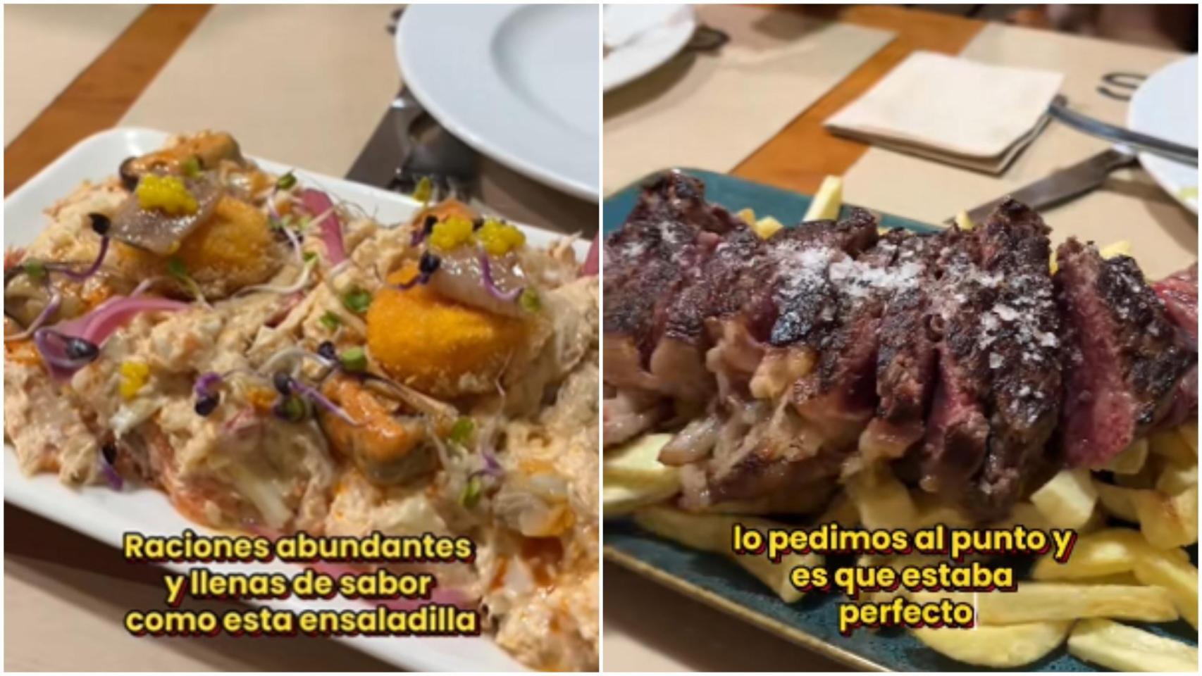 Raciones en un restaurante de A Coruña
