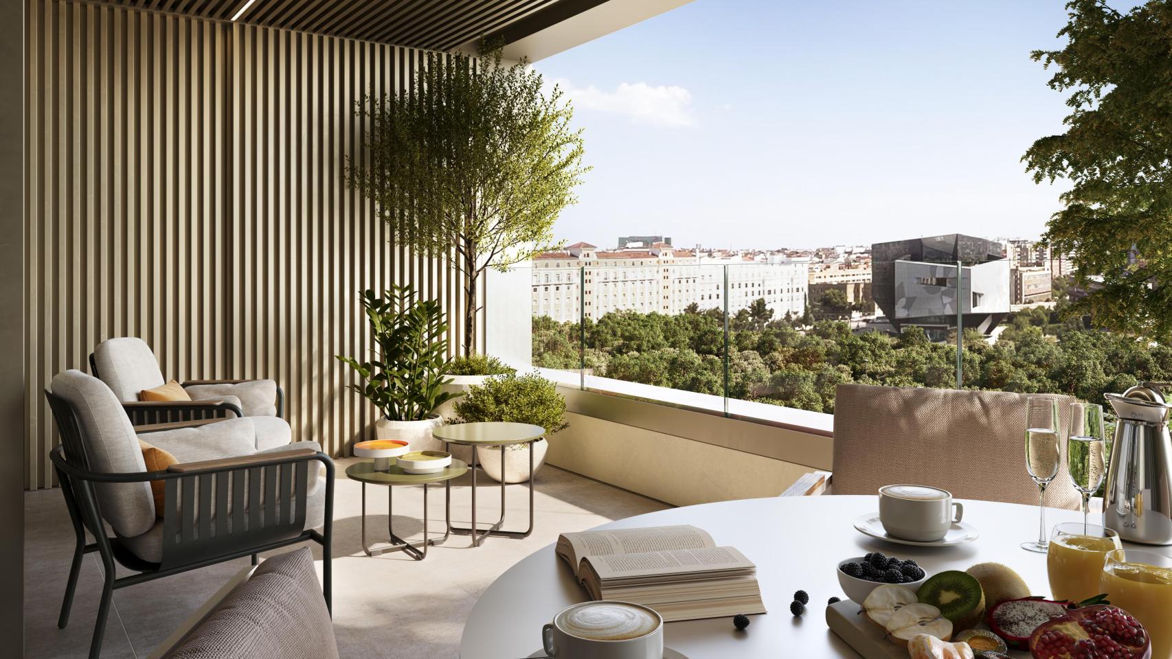 Terraza con vistas al Portillo.